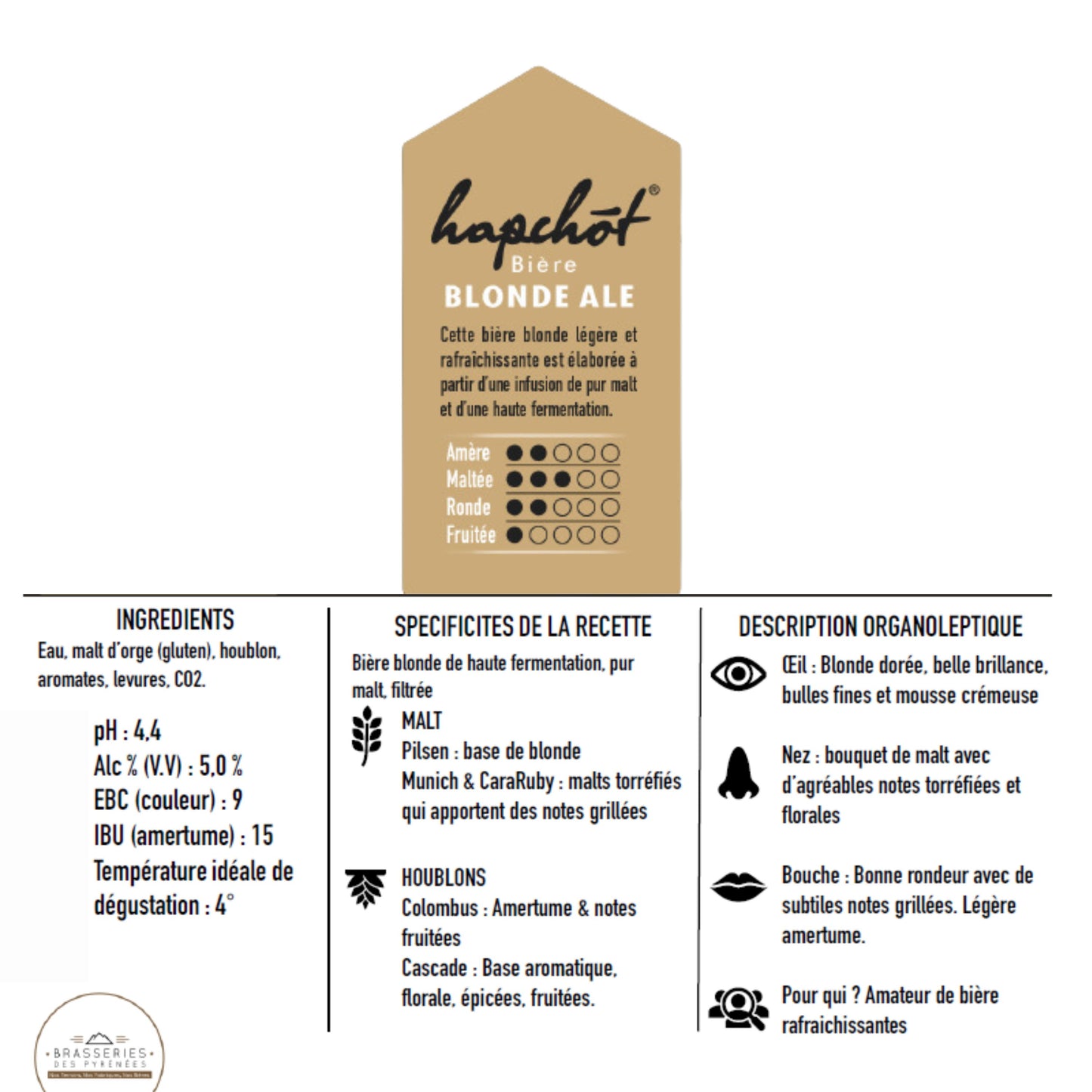 HAPCHOT Blonde Ale - Carton de 6 bouteilles 75cl